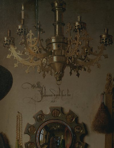 Il Ritratto di Giovanni ? Arnolfini e sua Moglie Giovanna Cenami ? Il Matrimonio Arnolfini, 1434 (dettaglio) da Jan van Eyck